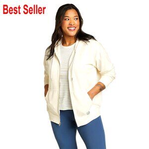 Cozy Full Zip Hoodie with Pockets, Lightweight Stretch Material